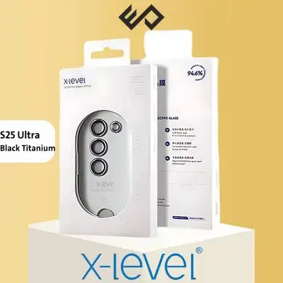 X-LEVEL Samsung Galaxy S25 Ultra HD Anti-Scratch Camera Lens Protector - Black Titanium