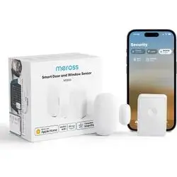 Meross Smart Door Window Sensor, Mini Contact Sensor for Security , WiFi Alarm System, Alexa, Google, Meross Hub Included Start Kit