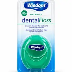 Wisdom dental floss mint waxed 100m