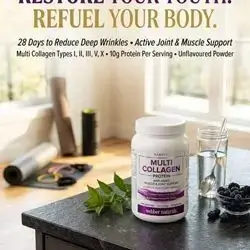 Multi Collagen Protein Anti-aging muscle & joint support webber naturals (Unflavoured 24 servings)