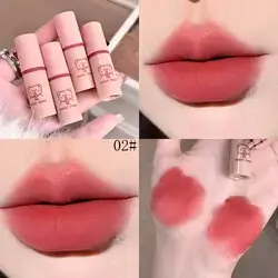 1pc Mini Bear Lip Gloss , Matte Velvet Lipstick - 02