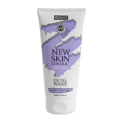بيوتي فورميولاز - Beauty Formulas غسول وجه بالجليكوليك مع أحماض الهيدروكسي ١٥٠ مل/New Skin Glycolic Facial Wash
