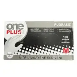 One plus- black protective gloves powder free - Medium