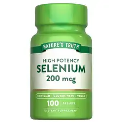 Nature's Truth Selenium 200 mcg Supplement | Essential Mineral High Potency Tablets | Vegan, Non-GMO & Gluten Free