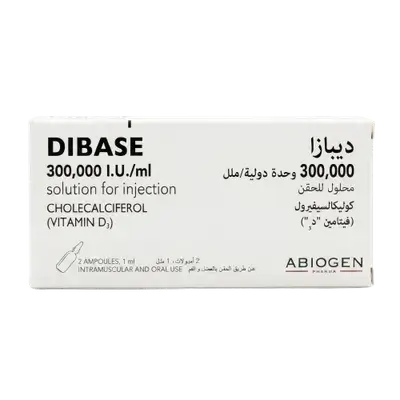 DIBASE (Vitamin D3 300,000 IU/ml) for Intramuscular and Oral Use 2 Ampoules _ ABIOGEN