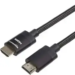 Amazon Basics Premium-Certified Braided HDMI Cable – Supports Ethernet, 3D, 4K HDR and ARC (4K@60Hz, 18Gbps) - 1.8 m