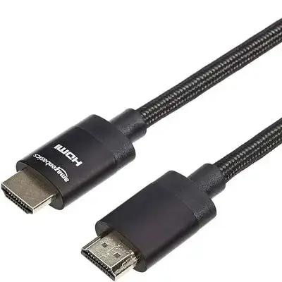 Amazon Basics Premium-Certified Braided HDMI Cable – Supports Ethernet, 3D, 4K HDR and ARC (4K@60Hz, 18Gbps) - 1.8 m