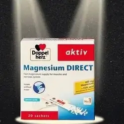 magnesium direct for muscles and nervous system 400mg magnesium + folic acid and selected b-vitamins lemmon taste intake without water 20 sachet _ doppel herz