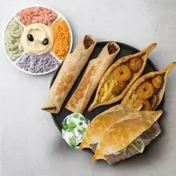 Appetizer, 2 Meat Gas Sandwich, 2 Chicken Shawarma, 2 Falafel Sandwich