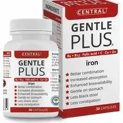 Central Gentle Plus iron dietary supplement (30 capsules )