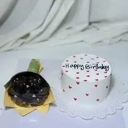 Mini Cake With Chocolate Flower