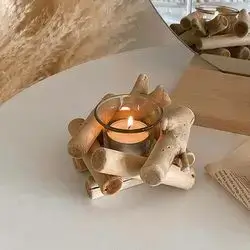wooden candle holder