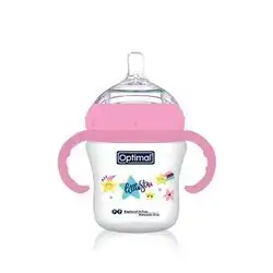 Mamilla Extra Wide Neck Feeding Bottle 210ml (+6) with Handle - Pink