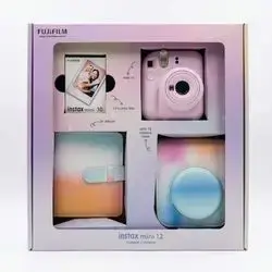 Fujifilm Instax Mini 12 Instant Film Camera, Fuji Instax Mini Film Set (Blossom Pink)