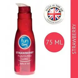 Fun Time Strawberry Flavour Lubricant Water Based Gel Edible Sex Aid Bottle 75ml