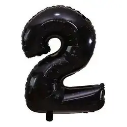 Black Number 2 Helium Balloon