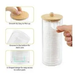 1 Pc Swab Holder, MakeupRemover Pad Dispenser, Covered Makeup Remover Pad StorageBox, Transparent Cosmetic Organizer