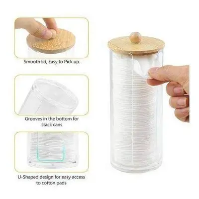 1 Pc Swab Holder, MakeupRemover Pad Dispenser, Covered Makeup Remover Pad StorageBox, Transparent Cosmetic Organizer