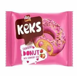 Bifa Keks Donut Strawberry Sauce Filled 45 Gm