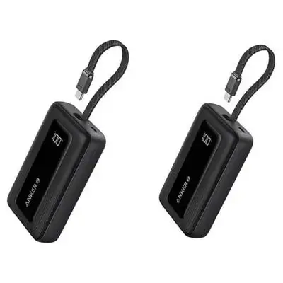 بنك الطاقة أنكر زولو 10 كيلو 30 واط A1688 منفذ USB C منفذ USB A أسود