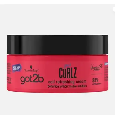 got2b GotCurlz Curl Refreshing Cream (1 x 200ml) Styling Moisturizer & Nourishes Without Weigh Down
