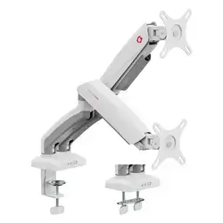 GAMEON GO-5450 Mechanical Spring Dual Monitor Arm — White