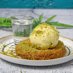 Kunafa With Ice Cream