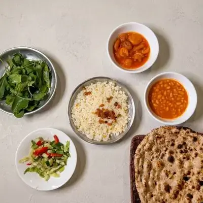 Plain Rice and Stew