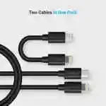 Powerology USB-C to Lightning Cable Combo (0.25m + 0.9m )