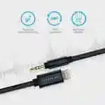 Powerology Aluminum Braided Lightning to 3.5mm AUX Cable 1.2M
