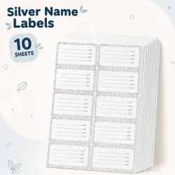 Book & Notebook Name Labels – 10 Sheets • 100 Stickers