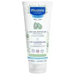 Mustela 2 In 1 Cleansing Gel Hair & Body 200 ml//موستيلا- جل الاستحمام 2 في 1 لشعر وجسم الرضيع- 200 مل