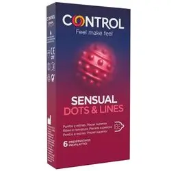 Control sensual dots& lines condom 12pcs