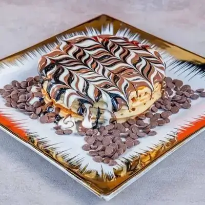 Pancake With Nutella Chocolate And White Chocolate