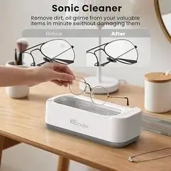 KECOOLKE Ultrasonic Jewelry Cleaning Machine, 400ml Sonic Cleaner with Digital Timer for Eyeglasses, Rings, Silver, Cleaner Solution for Gifts