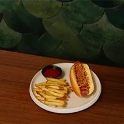 Hotdog Sandwich With French Fries