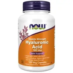 Hyaluronic Acid Veg Capsules 100 mg Double Strength with L-Proline, Alpha Lipoic Acid and Grape Seed Extract