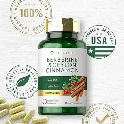 Carlyle Berberine with Ceylon Cinnamon | 2000mg Complex | 60 Capsules | Vegetarian, Non-GMO, Gluten Free