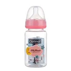 Glass Feeding Bottle 120ml Pink Color OPB-1097 _ Optimal