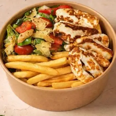 Halloumi fattouch Bowl
