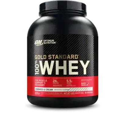 Optimum Nutrition Gold Standard 100% Whey Protein Powder, cookies&cream (2.27 Kg)