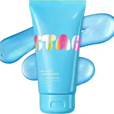 Starface Star Wash + Salicylic Acid, Foaming Facial Cleanser, Made for Breakout-Prone and Sensitive Skin, Minimize Breakouts and Unclog Pores, Unscented, Fragrance-Free 150ml