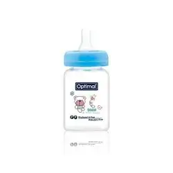 Glass Narrow Neck Feeding Bottle 60ml (+0) - Blue