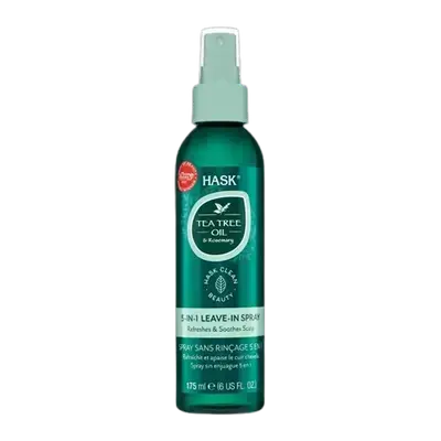 Tea Tree Oil & Rosemary 5-In-1 Leave-In Spray Refreshes & Soothes scalp 175ml _ HASK