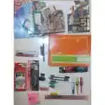Metal Ruler+sticky Note+uhu Stick+5pen+2whiteboard Pen+correction Pen+2highlighter Pen+12colour Pencil+set Pencil+