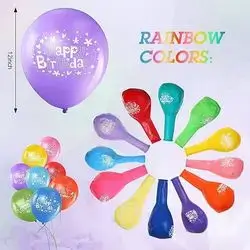 10 Birthday Balloons Colorful