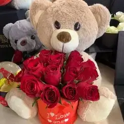 Bear With Rose