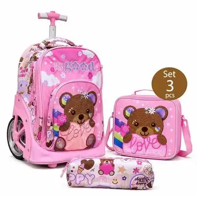 Jasmine Star 3-Piece Trolley School Bag Set