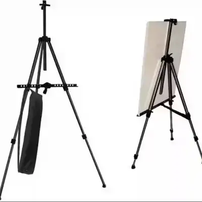 Presentation Easel, Adjustable 52-162CM, With Carrying Bag, Small Portable Aluminum Picture/White Bord Stand Poster/Wedding Easels, for Artists, Kids, Adults, Sketching, Black