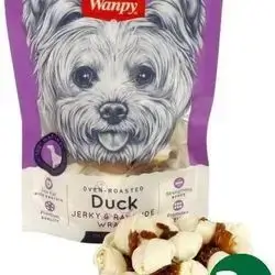 Wanpy Duck Jerky & rawhide wraps 100g